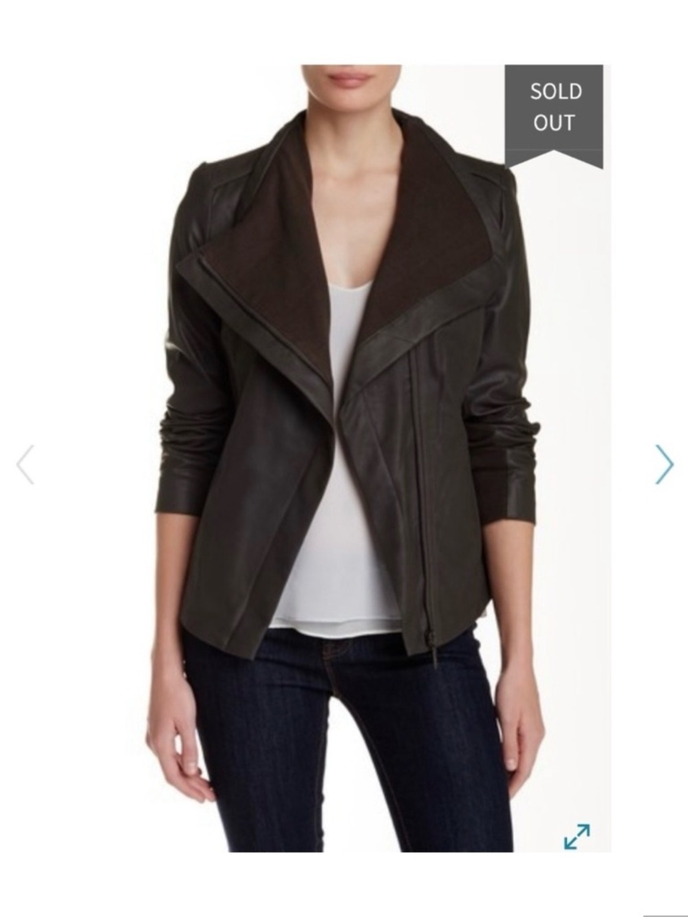 RACHEL Rachel Roy Black Lambskin leather jacket size small